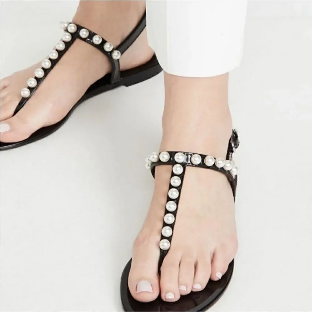 Stuart Weitzman Goldie Pearl Jelly Sandals